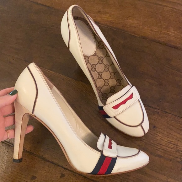 Gucci White Heels